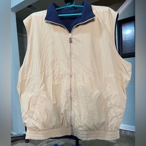 Pebble Beach reversible khaki/navy blues vest size 2x